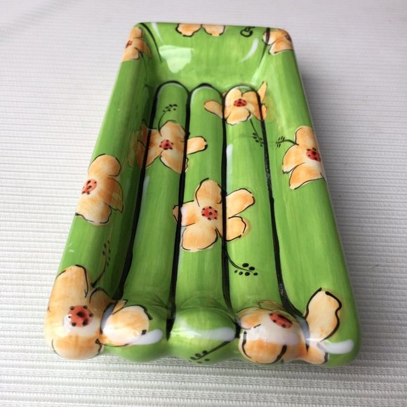 Clay Art Soap Dish Hawaiian Ocean Raft Floral Flower Tropical Beach House Decor - Picture 3 of 12